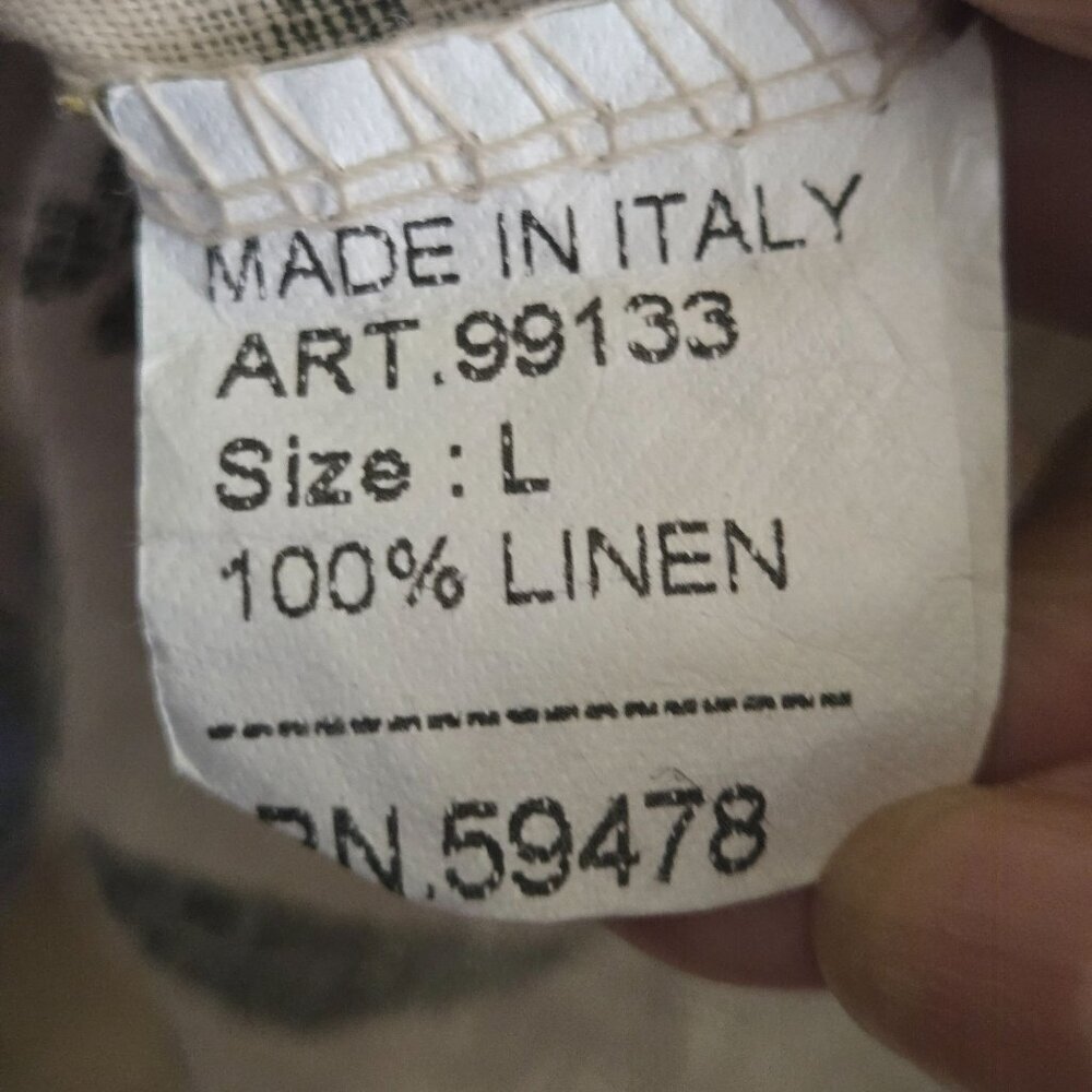 Viola Borghi Made In Italy 100% Linen Butterfly Floral Bell Sleeve Top Size L - Picture 8 of 8